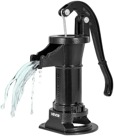 VEVOR Well Hand Pitcher Pump, 25 ft Maximum Lift, Antique Cast Iron Manual Hand Water Pump, NPT 1-1/4 in Connection, Easy Installation, Old Fashioned for Outdoor Garden, Pond, Backyard, Farm, Black by VEVOR