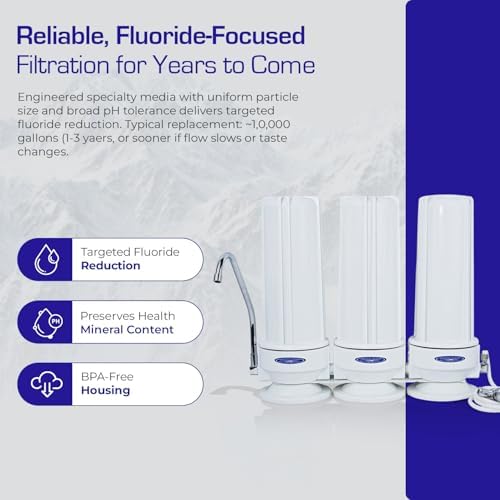 Crystal Quest Countertop Water Filter System – 8-Stage Triple Fluoride Plus Filtration for Kitchen Faucets, Removes Chlorine, Heavy Metals & VOCs, Long-Lasting 10,000-Gallon Faucet Filter - Image 4