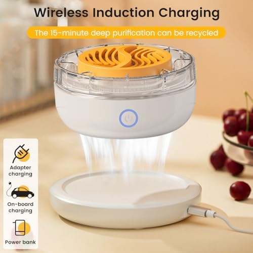 Fruit and Vegetable Washing Machine, Wireless Veggie Wash with Purification Technology, IPX7 Waterproof Powerful Water Rolling for Washing Fruits, Vegetables, Rice, Meat - Image 5