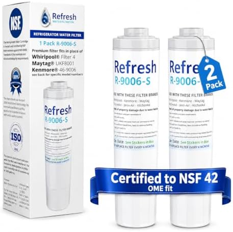 Refresh Refrigerator Water Filter Replacement, Whirlpool EDR4RXD1, 2-Pack by RefreshMyWater
