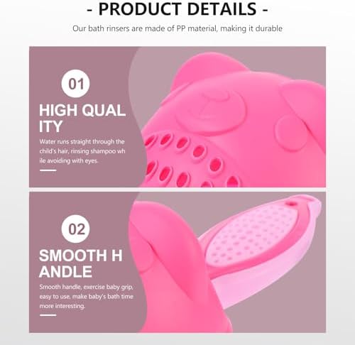 2pcs Cartoon Bear Baby Shampoo Rinse Cup with Comfortable Grip - Image 3