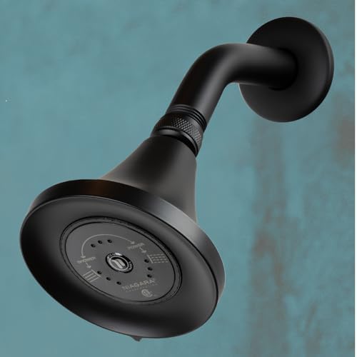 Niagara Conservation N3915MB Earth Luxe 3-Spray with 1.5 GPM 3.35-in. Wall Mount Adjustable Fixed Shower Head in Matte Black, 1-Pack | Bathroom Shower Head Sprayer with Pressure Compensation - Image 6