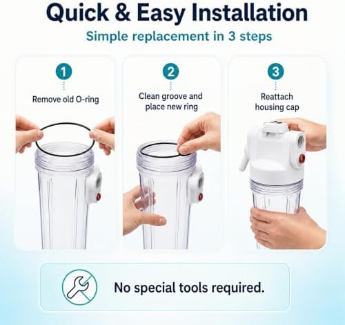 8 Pack WS03X10038 Water Filter Housing O-Ring Gasket for GE GXWH20F - Image 7