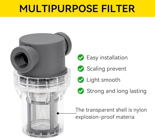 1/2'' Female NPT in-Line Strainer - Garden Hose Filter for High Pressure Washer, Sediment Filter with 30 Mesh Stainless Steel Screen (1/2'' 30 Mesh) - Image 5