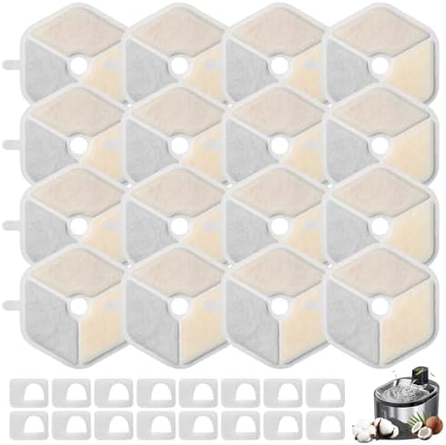 16 Sets Replacement Filter & Sponges for Smartoo 152oz/4.5L Pet Cat Water Fountain, Fountain Filters Compatible with Wireless Stainless Steel Cat Water Fountain PTM-643 by HAVANSIDY