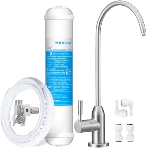 Under Sink Water Filter Kit - With Brass Valve for Home Bar & Drinking by PURENATTUBINGANDFITTINGS