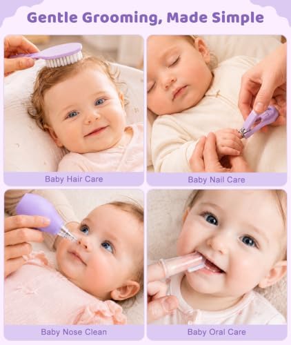 YASEW Baby Grooming Kit, Storage Bag, Newborn Essentials, Gift Ready Purple - Image 3