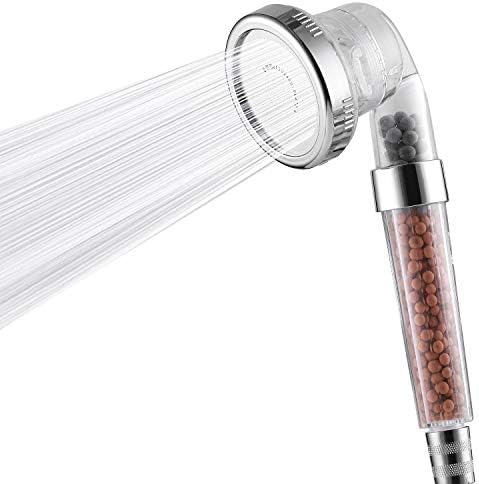 High Pressure Shower Head, Ionic Filter Showerhead with 3 Setting, Water Saving and Stone Filter Beads Handheld Shower for Dry Hair and Skin Spa by imtfzct(No Hose) by imtfzct