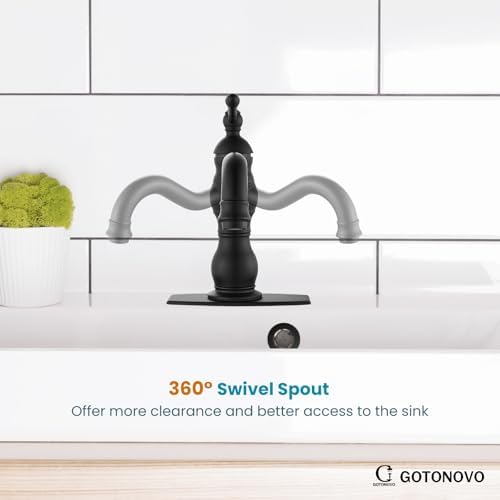 gotonovo Bathroom Faucet 1 Hole Vintage,Matte Black,7.1” Spout Reach - Image 5