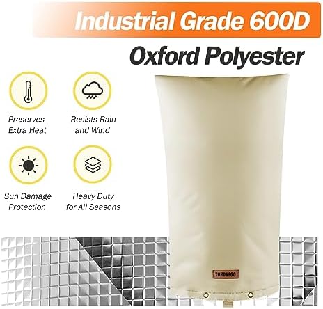 TOHONFOO Backflow Preventer Cover, Pipe Freeze Insulation, 14"Wx26"H, Beige - Image 6