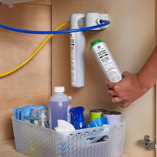 GE Under Sink Water Filter Replacement, Dual Flow, Reduces Sediment, Rust & Other Impurities from Water, Fits GXK255TBN Under Sink Filtration System, Replace Every 6 Months,FQK2J,2 Filters (Pack of 3) - Image 2