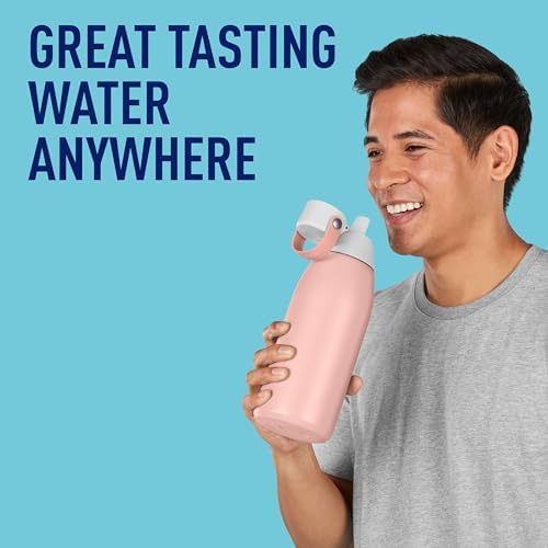 Brita Stainless Steel Premium Filtering Water Bottle, BPA-Free, Reusable, Insulated, Replaces 300 Plastic Water Bottles, Filter Lasts 2 Months or 40 Gallons, Includes 1 Filter, Rose - 32 oz - Image 5