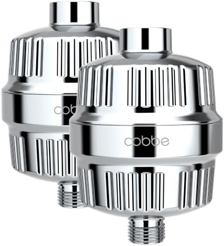 Cobbe HD HEAVY DUTY High Output Shower Filter 2 Pack – 99% REMOVAL Shower Head Filter for Hard Water, Heavy Metals, Chlorine and Harmful Substance, Improve your skin and hair - Chrome by Cobbe