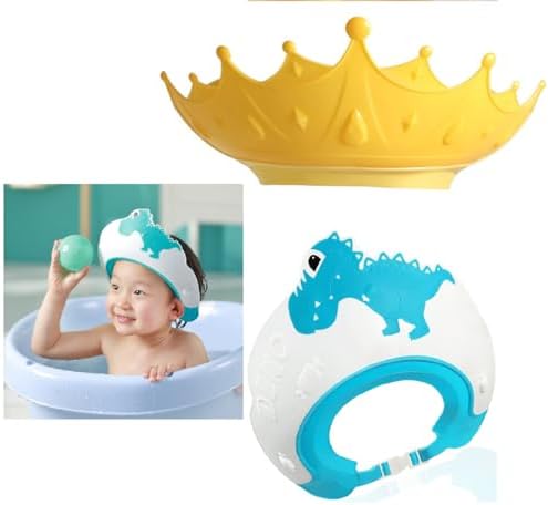 2 Pack Shower Cap Shield for Kids, Adjustable Baby Hair Washing Shield, Visor Hat for Eye and Ear Protection for 1-5 Years Old Children, Shampoo Cap Protect Baby Eyes by Unknown