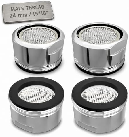 4Pcs Bathroom Faucet Aerator Replacement, 15/16 in Male Thread, 2.2 GPM by Novsix