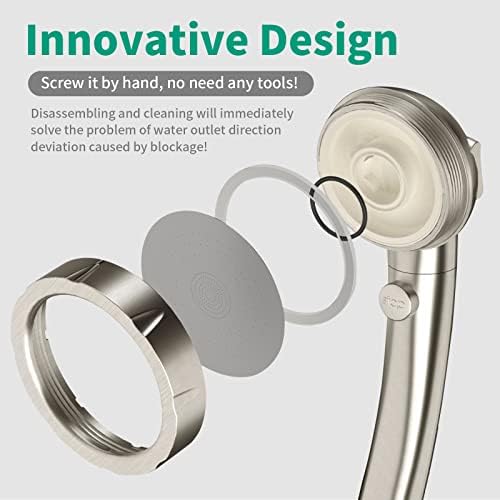 High Pressure Shower Head with Handheld, Brushed Nickel - Image 6