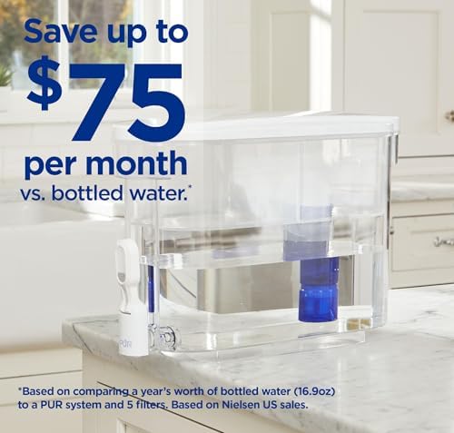 PUR Plus 30-Cup Water Filter Dispenser with 1 Lead-Reducing Filter, Blue - Image 4