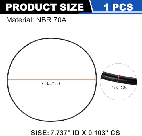 uxcell 1Pcs AS-170 NBR 70A O-Rings 7-3/4"ID x 3/32"CS/7.737"ID x 0.103"CS - Image 2