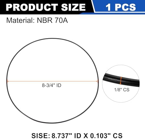 uxcell 1Pcs AS-174 NBR 70A O-Rings 8-3/4"ID x 3/32"CS/8.737"ID x 0.103"CS - Image 2