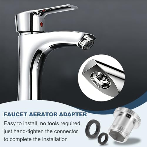 uxcell Faucet Aerator Adapter, M18 Female to M22 Male with Washer, 13mm Length - Image 5