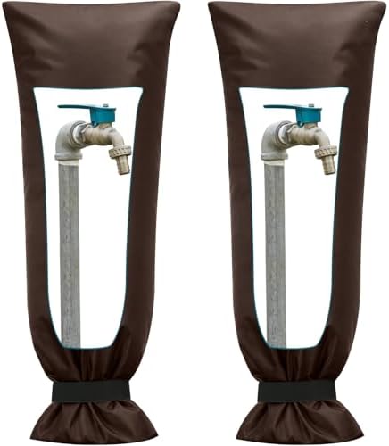 Frienda 2 Pcs Outdoor Faucet Cover for Winter Freeze Protection Large,Khaki by Frienda