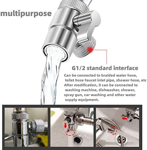 Faucet Diverter Valve with Aerator - Sink to Garden Hose Adapter for Bathroom/Kitchen Sink Faucets - G1/2 & 3/4 - Image 2