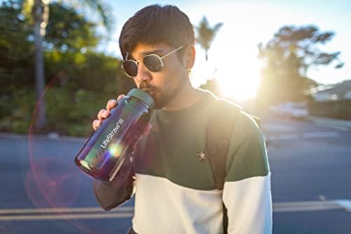 LifeStraw Go Series – BPA-Free Water Filter Bottle for Travel and Everyday use removes Bacteria, parasites and microplastics, Improves Taste, 1L Terrace Green - Image 4