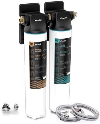 Frizzlife DW15 Under Sink Water Filter System, NSF/ANSI 53&42 Certified Elements, Reduces 99.99% Lead, Chlorine, Fluoride, Bad Taste & Odor, Direct Connect 2-Stage Water Filter, 0.5 Micron, USA Tech by FRIZZLIFE