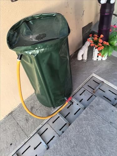 Rain Water Collection Barrel Water Storage Tank with Spigot, Hose and Portable Bucket, Large Plastic Collapsible Rain Catcher Catchment System to Collect Rainwater from Gutter (132Gallon=500L) - Image 2