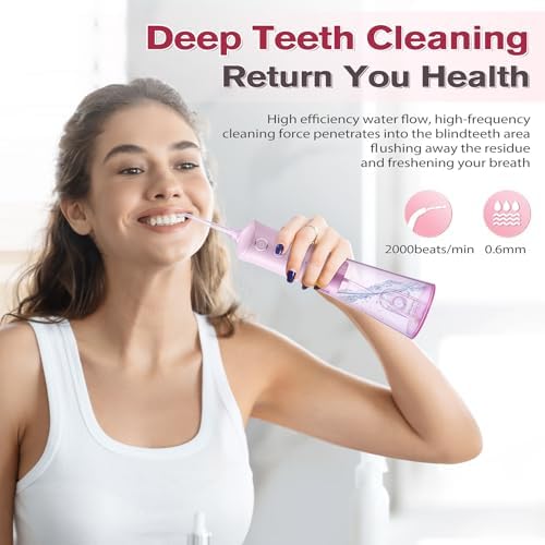 TOVENDOR Water Dental Flosser, Rechargeable Dental Oral Irrigator, 5 Tips - Image 3