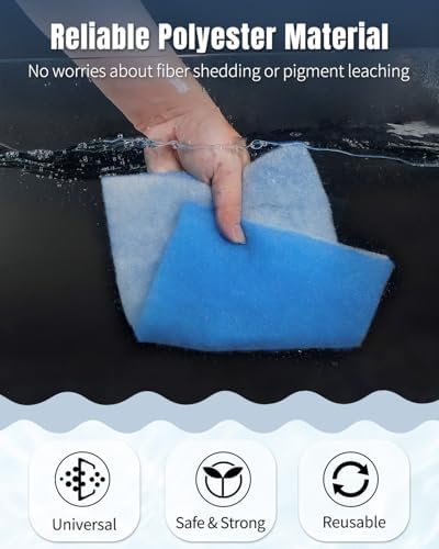 Pawfly Aquarium Filter Floss Roll 20 x 10 x 1.2 Inch Cuttable Aquarium Filter Pad, Blue and White Aquarium Filter Media Roll for Freshwater Saltwater Fish Tanks & Small Ponds - Image 4