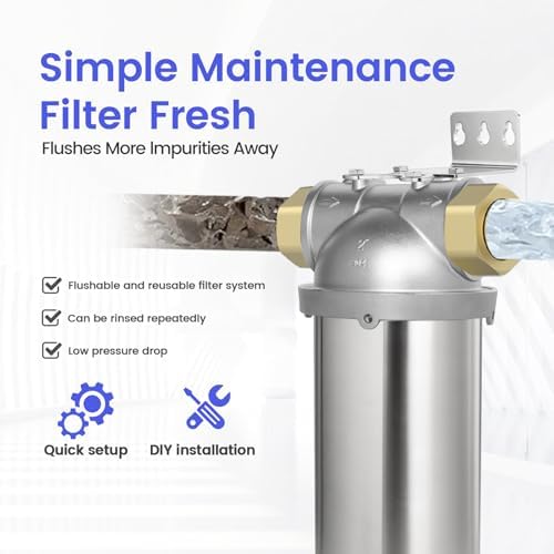 NSF/ANSI 42 Certification Big+ Stainless Steel Filter Housing for 20”Length,4.5"OD Filter Cartridge, Drain Valve Style C (Square Head) - Image 6