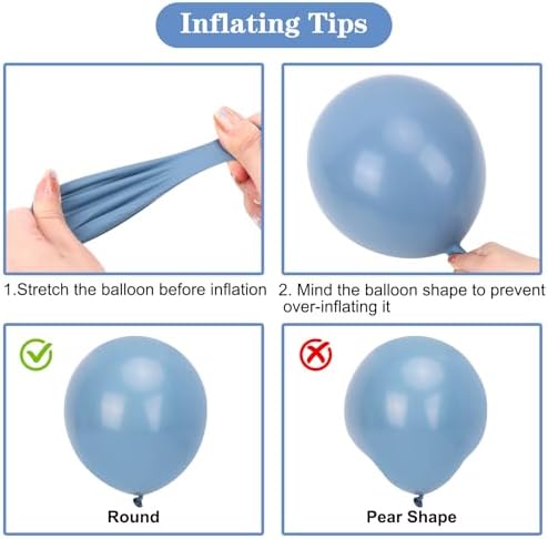 APLANET 150pcs Dusty Blue Balloons Different Sizes 18 12 10 5 Inch Slate Blue Boho Neutral Balloon for Baby Shower Gender Reveal Graduation Birthday Party, Arch Kit Decoration - Image 4