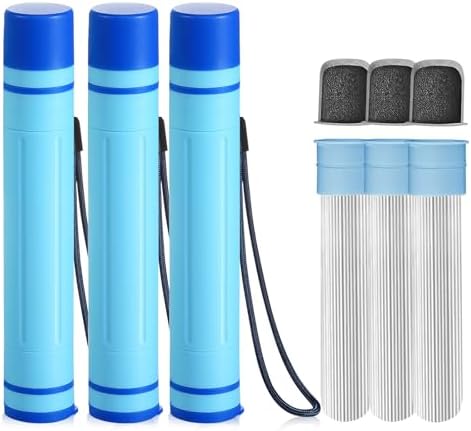 GS-28H1 Extra Cartridge Version, Greeshow Portable Water Filter Straw, Personal Water Filtration System, GS-28H1, 3 Pack with Filter Cartridge 3 Pack by Greeshow