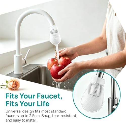 50/100 PCS Faucet Filter Bag, Faucet Filter Cotton Bag for Kitchen Sink, Universal Splash-Proof Faucets Filters Cotton Bags Replacement for Cold and Hot Water Faucet Removes Impurities(100Pcs) - Image 2