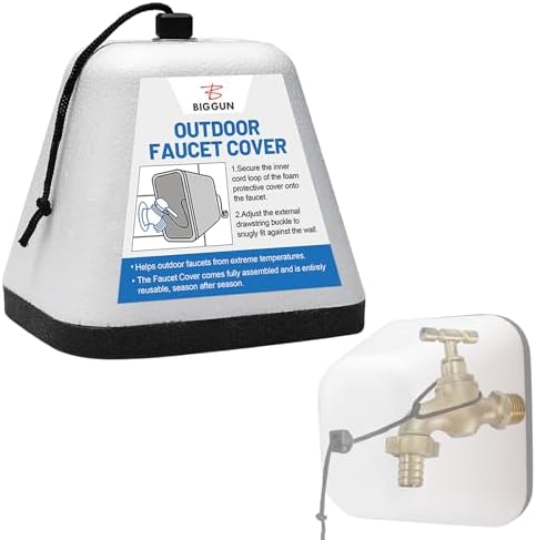 Outdoor Faucet Covers for Winter, Easy to Install Insulated Foam Protector by Biggun