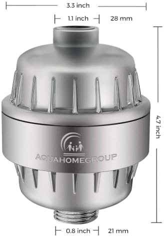 AquaHomeGroup 20-Stage Shower Filter, Vitamin C and E, Matte Chrome - Image 6