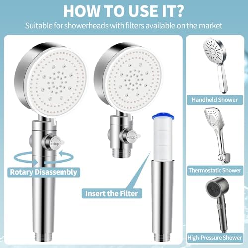 18 Pack Shower Filter Shower Head Filter PP Cotton Filter Handheld, Filter Replacement Filter Tool Suitable for Various Specifications of Shower Heads (3.74 inches) - Image 6