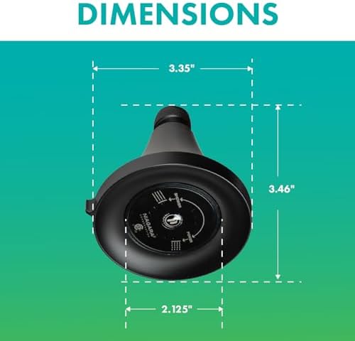 Niagara Conservation N3915MB Earth Luxe 3-Spray with 1.5 GPM 3.35-in. Wall Mount Adjustable Fixed Shower Head in Matte Black, 1-Pack | Bathroom Shower Head Sprayer with Pressure Compensation - Image 5