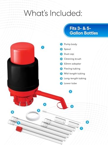 Brio Universal Manual Drinking Water Pump (Red/Black) - Image 4
