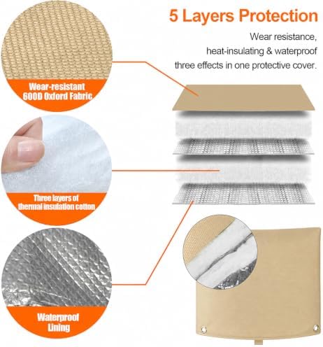 Backflow Preventer Cover Insulated Pouch, 30 x 24 Inch 5-Layer Winter Freeze Protection for Outdoor Sprinkler Valves and Pipes, Includes 10 Cable Ties and 1M Self-Fusing Silicone Tape (24X30) - Image 4