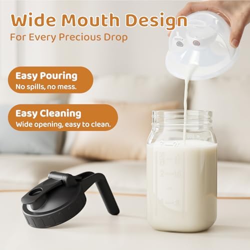 32 oz Breast Milk Pitcher, Glass Mason Jar Pitcher with Lid - Image 6