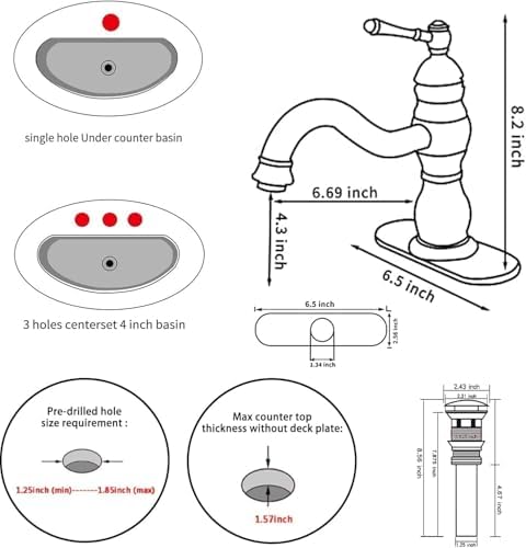 Oil Rubbed Bronze Bathroom Faucet Single Handle One Hole - Image 7