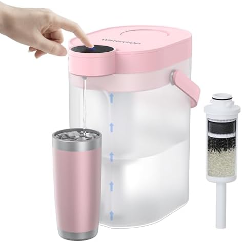 Waterdrop ED06P Electric Insant Water Filter Pitcher, 17-Cup Capacity, Pink by Waterdrop