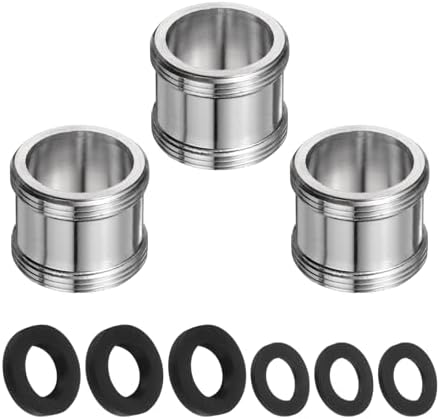 uxcell 3Pcs Faucet Adapter Kit, Male 0.87in to Male 0.87in Kitchen Sink Stainless Steel Tap Aerator Adapter Set to Connect Garden Hose, Water Filter, Standard Hose Diverter by uxcell