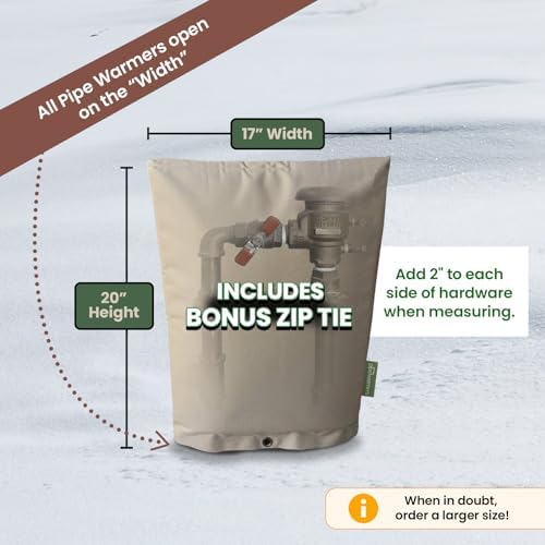 The Original Winter Pipe Insulation Cover (0˚F) - Extra-Thick EVA+NBR (UV-Coated) Insulated Backflow Preventer Freeze Protection, Pump Cover, Sprinkler/Well/Valve Head Cover - (17" W X 20" H) - Image 2