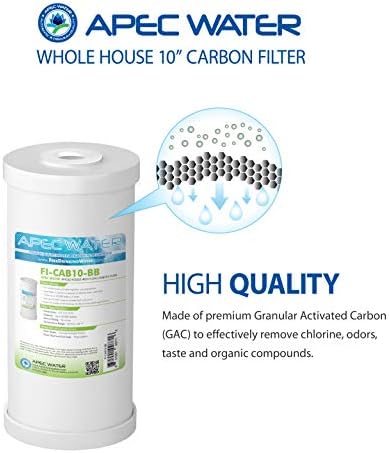 APEC Water Systems CB1-CAB10-BB Whole House Carbon Water Filter with 10" Home Filtration System, White - Image 3