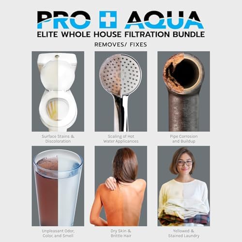 PRO+AQUA Elite 5-Stage Whole House Water Softener and Filter Bundle System for Well Water | Reduces Heavy Metals, Iron, Sulfur, Sediment, Chlorine, and More | Ideal for 3-4 Bathrooms (+ RO System) - Image 4