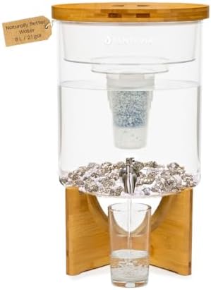 Santevia Glass Water Filtration System – Countertop Filter for Fluoride & Chlorine Removal | Adds Minerals, Balances pH | Home Water Purifier | Fluoride Filter | Alkaline by Santevia