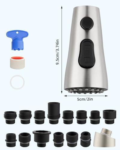 Hibbent cUPC Certified Stainless Steel Pull Down Spray Head Replacement - Image 6